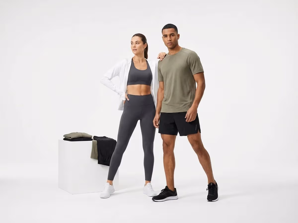 Activewear and sportswear manufacturer — moisture-wicking, flatlock-seam